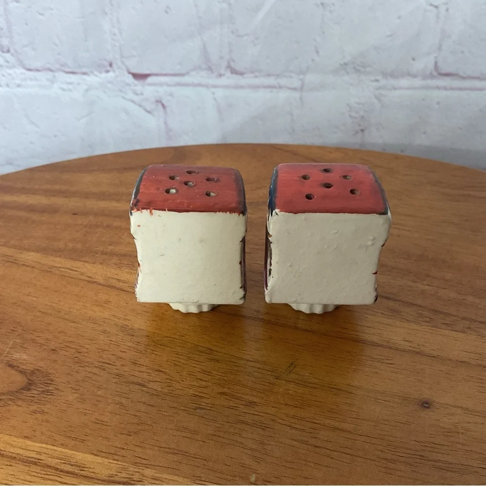 Vintage Japanese Boat Ceramic Salt and Pepper Shaker Pair
